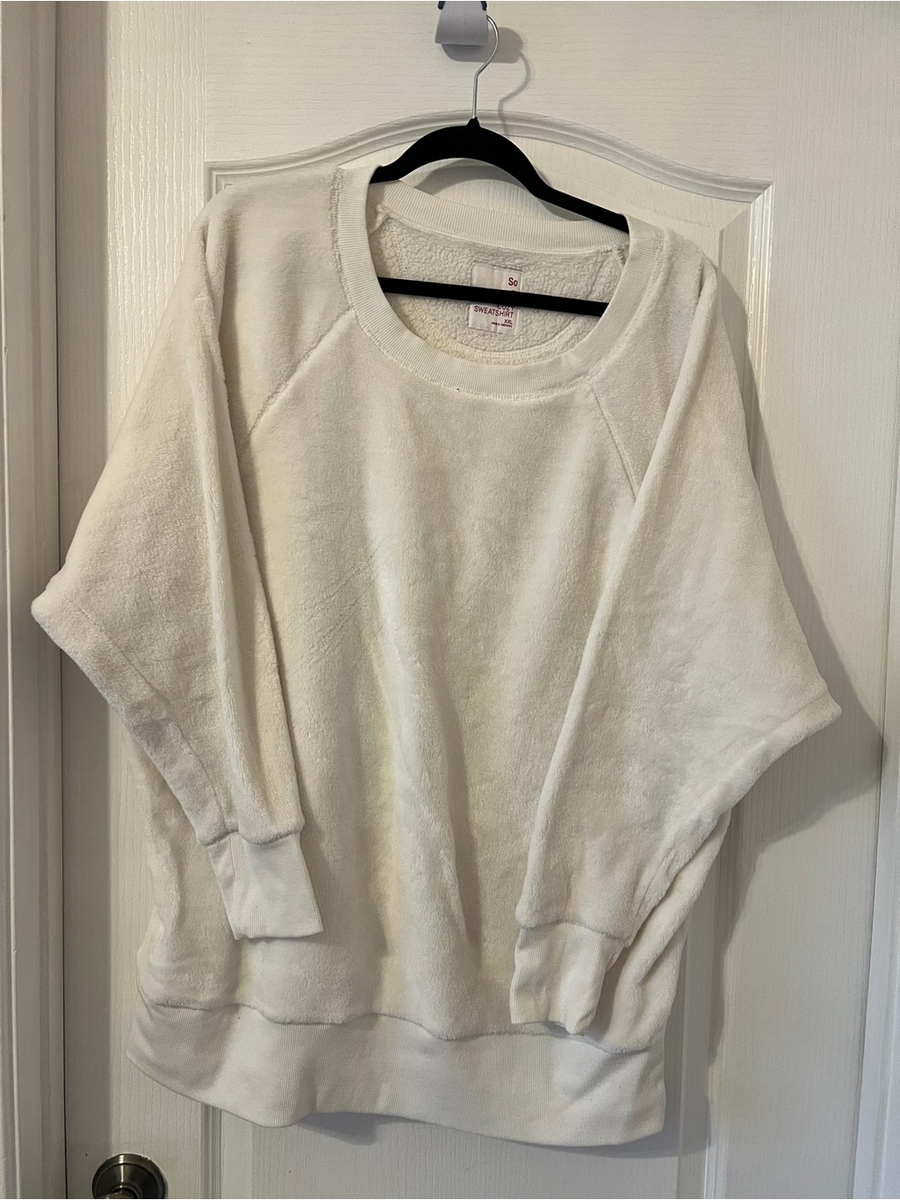 SO Cream Plush Crewneck Sweater
